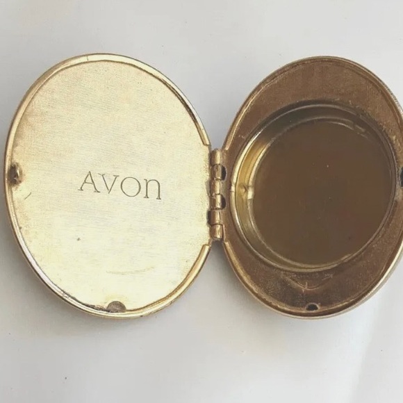 Vintage Avon Perfume Locket Necklace/Brooch W/Amber - Picture 2 of 3